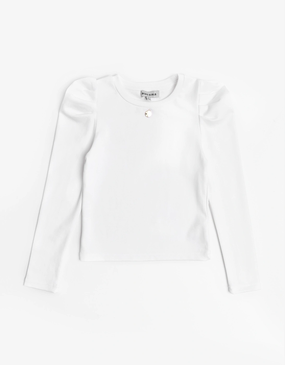 BCBG Girls Puff Long Sleeve Top in Ivory, 6 of 5