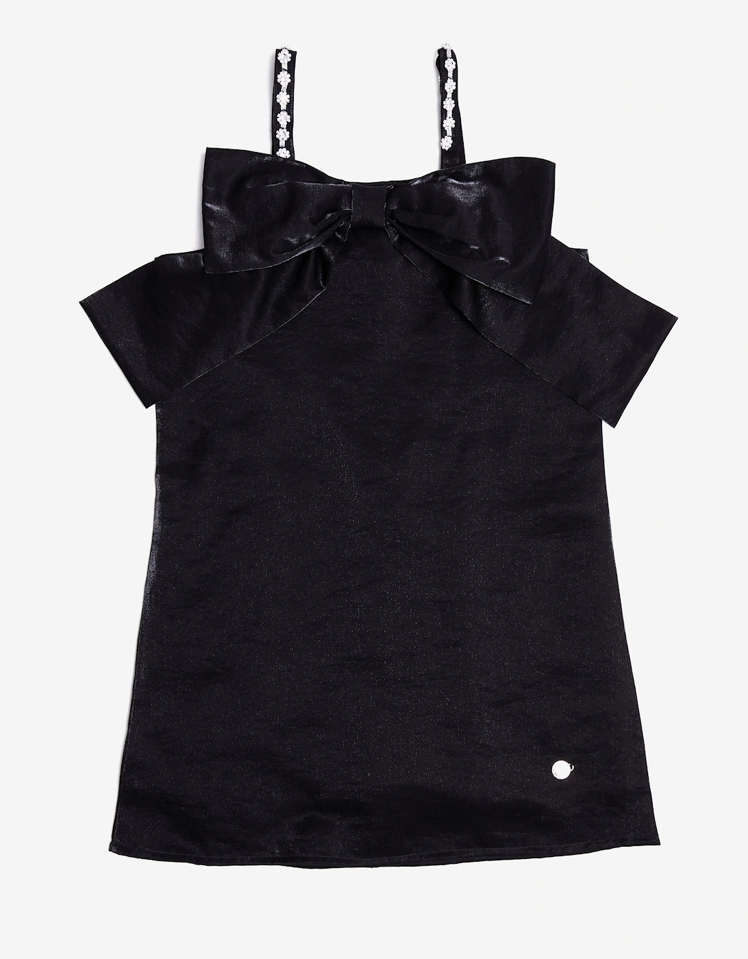 BCBG Girls Jewel Strap Taffeta Dress in Black, 6 of 5