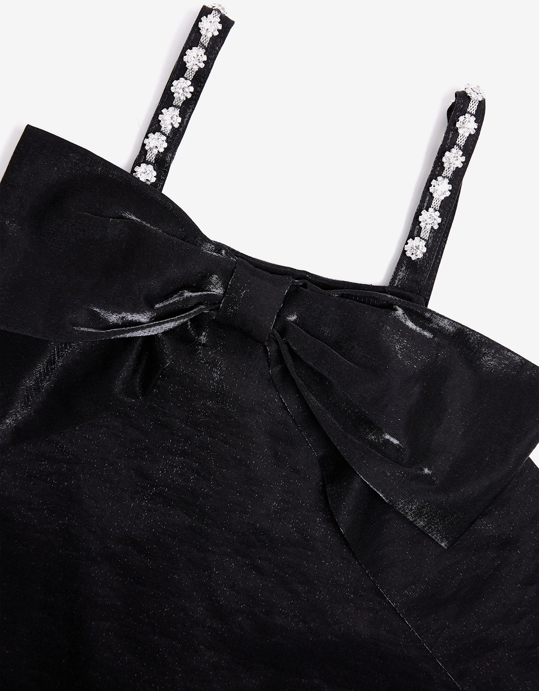 BCBG Girls Jewel Strap Taffeta Dress in Black