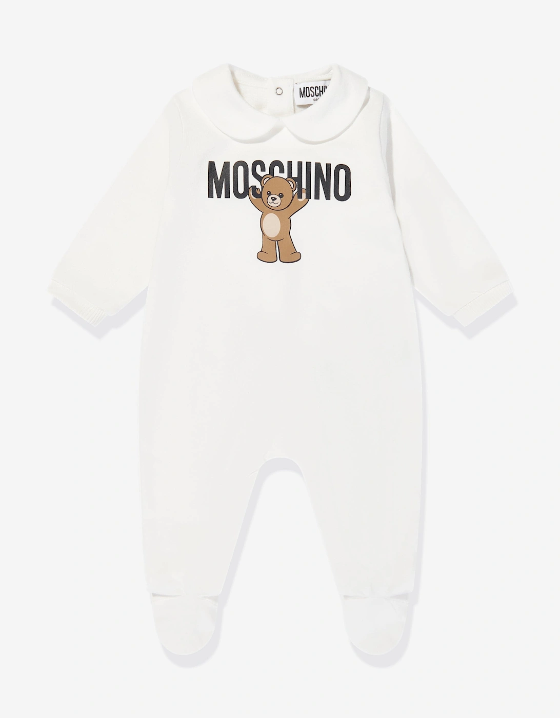 Baby Teddy Bear Logo Babygrow in Ivory, 6 of 5