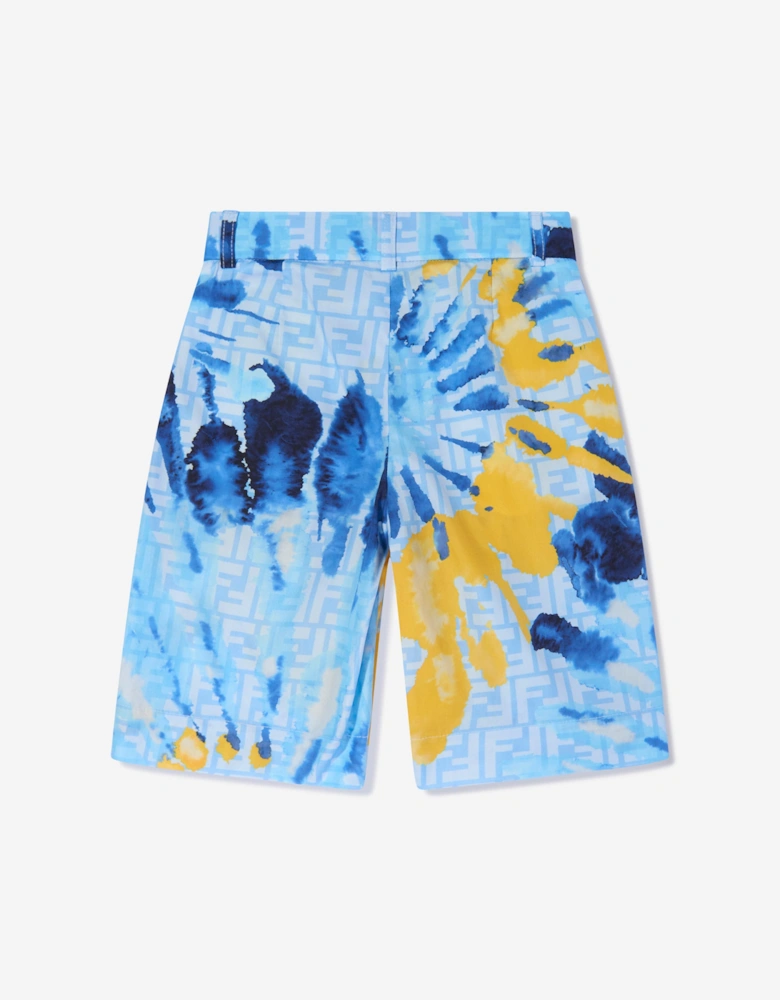 Boys Tie Dye Shorts in Blue