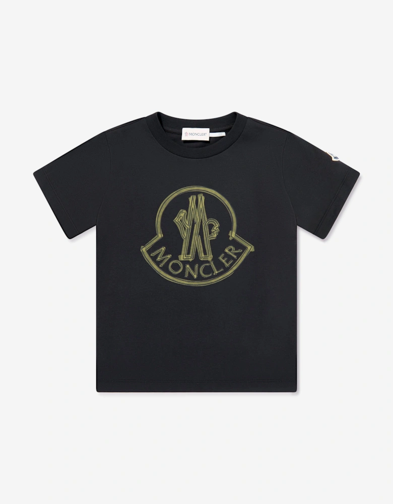 Boys Logo Print T-Shirt in Black