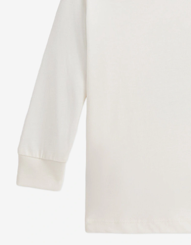 Baby Boys Long Sleeve Bear T-Shirt in White