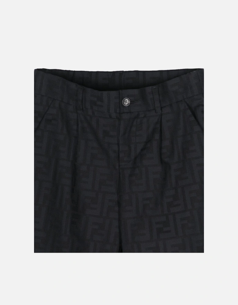 Boys FF Jacquard Trousers in Navy