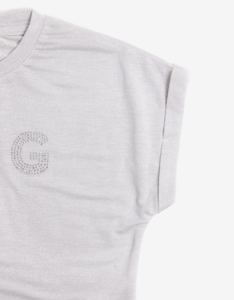 BCBG Girls Glitter T-Shirt in Grey