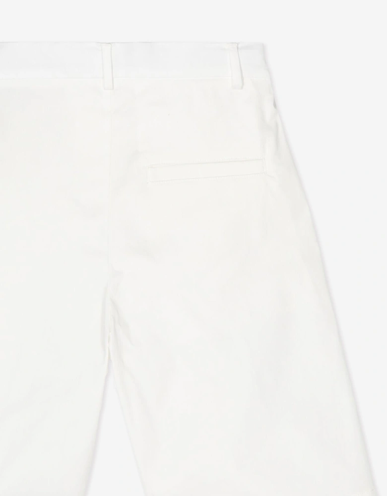 Boys Logo Cargo Shorts in White