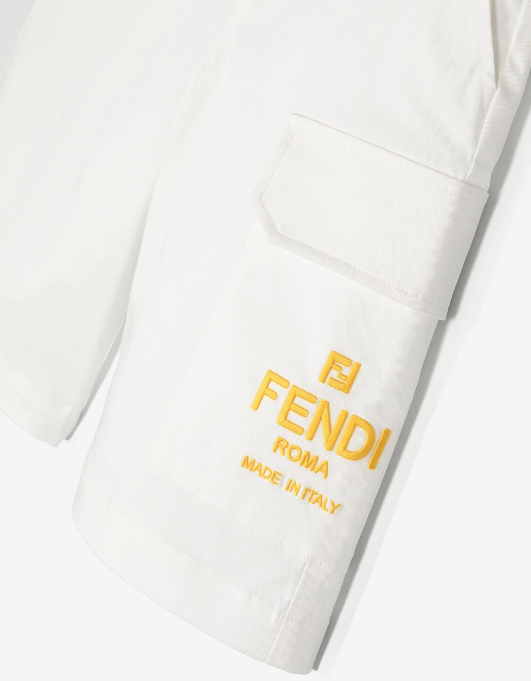 Boys Logo Cargo Shorts in White
