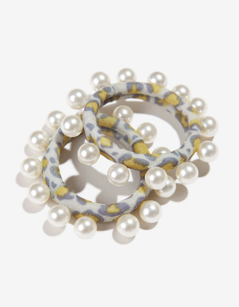 Girls Central Park Pearl Hair Ties in Pearl