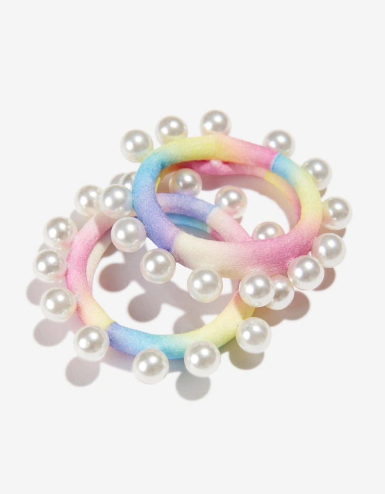 Girls Central Park Pearl Hair Ties in Pearl