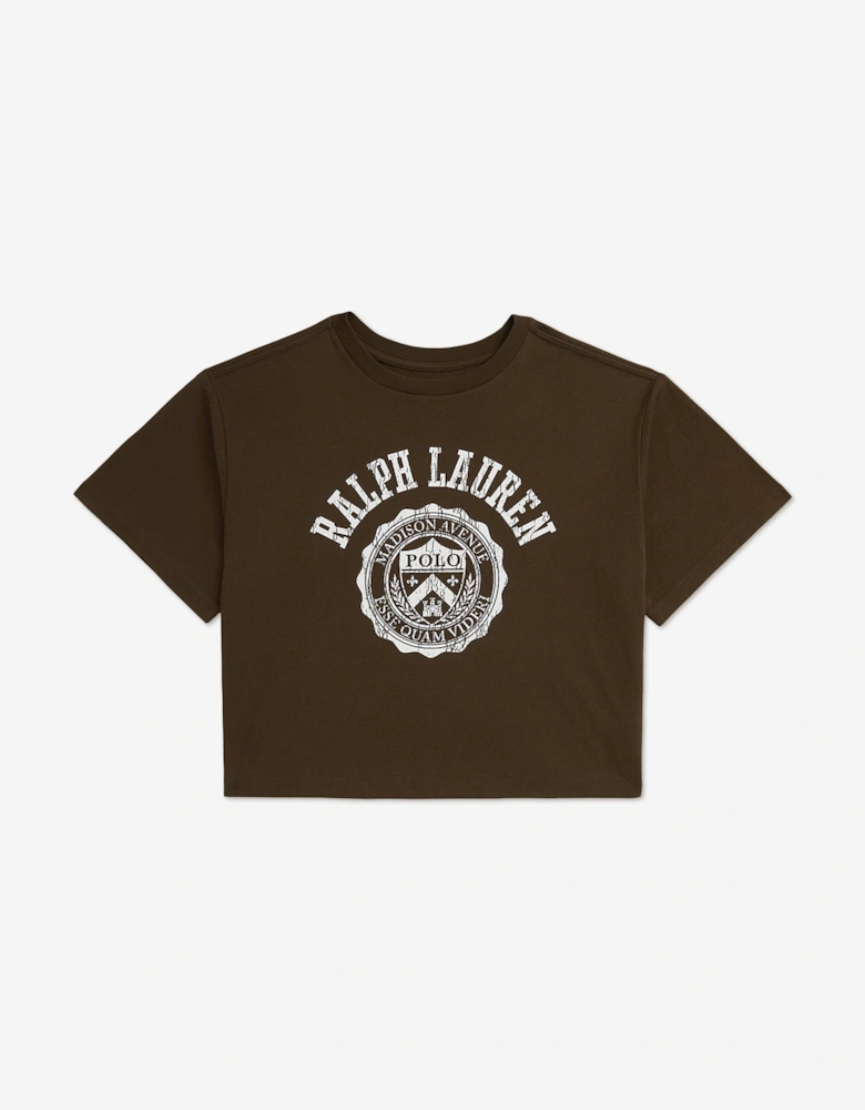 Girls Polo Logo T-Shirt in Brown