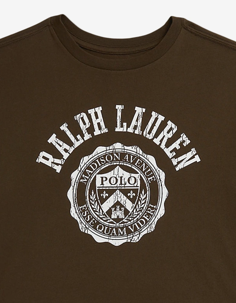 Girls Polo Logo T-Shirt in Brown