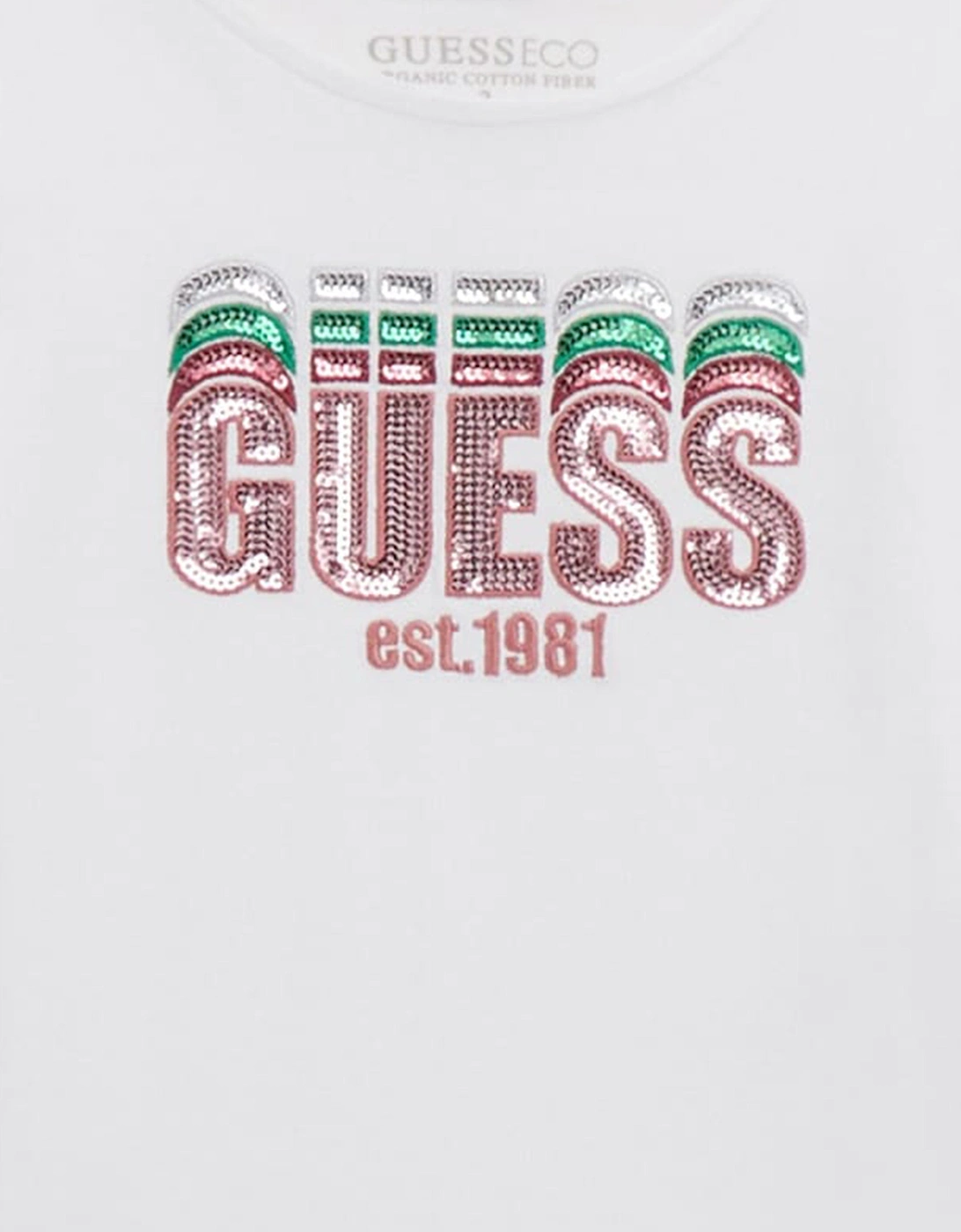 Girls Sequin Logo T-Shirt in White