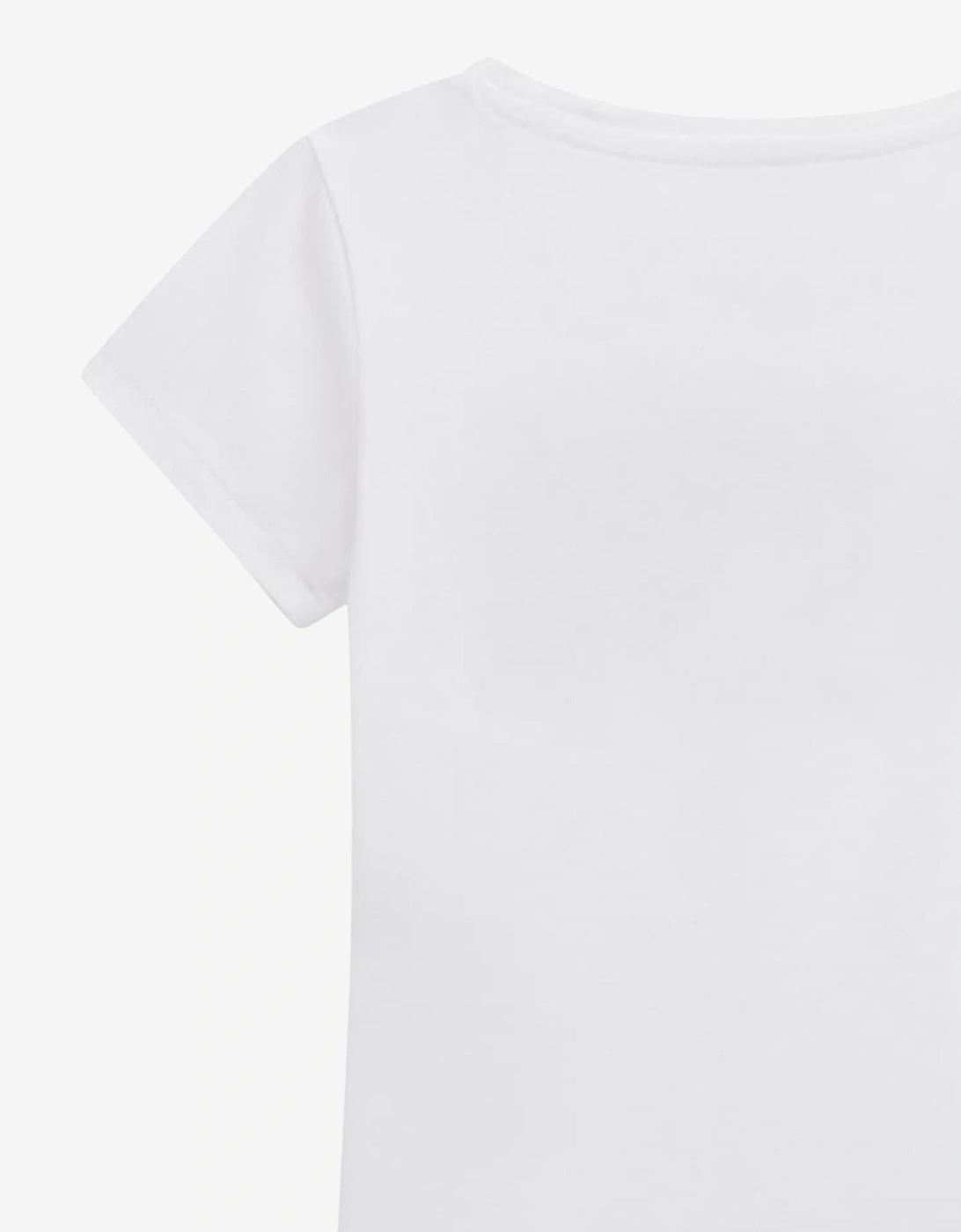 Girls Sequin Logo T-Shirt in White