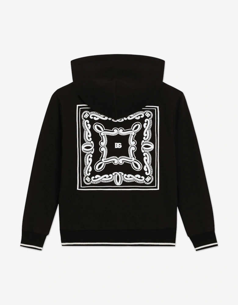 Boys Logo Zip Up Top in Black