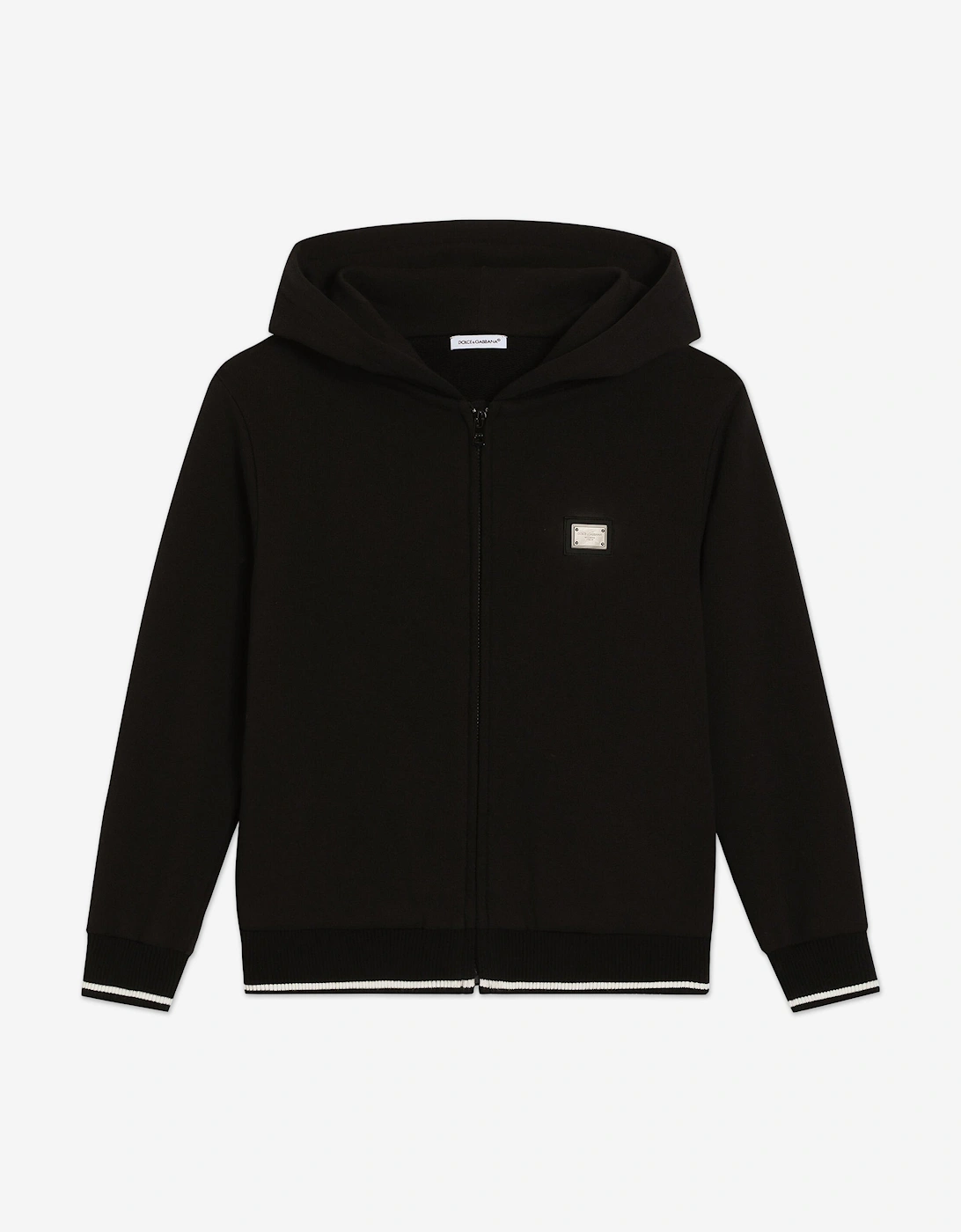 Boys Logo Zip Up Top in Black, 5 of 4