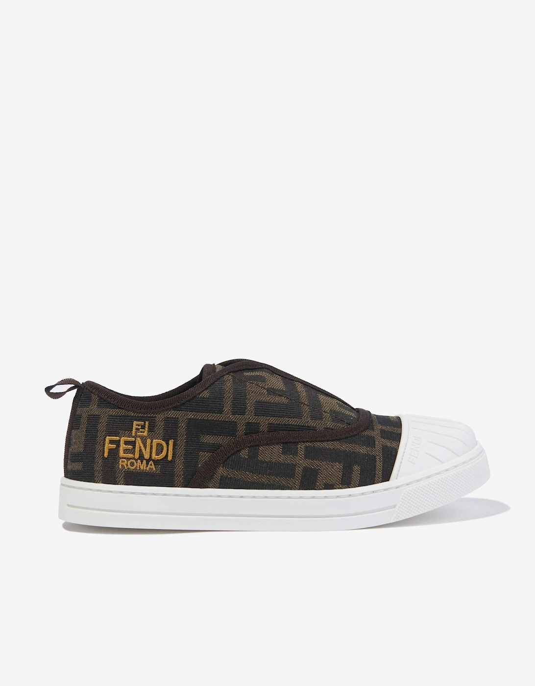 Kids FF Logo Trainers in Brown, 5 of 4