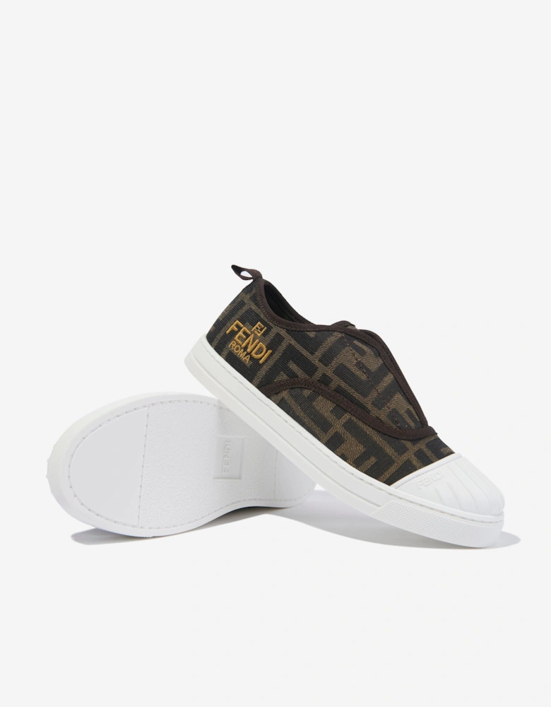Kids FF Logo Trainers in Brown