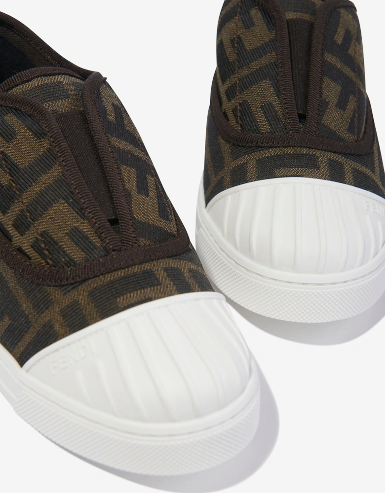Kids FF Logo Trainers in Brown