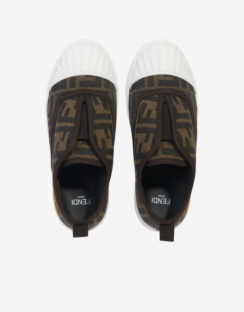 Kids FF Logo Trainers in Brown