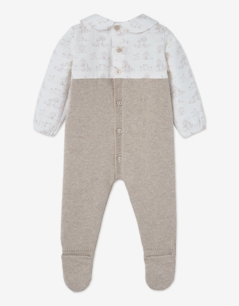 Baby Knitted Babygrow in Beige