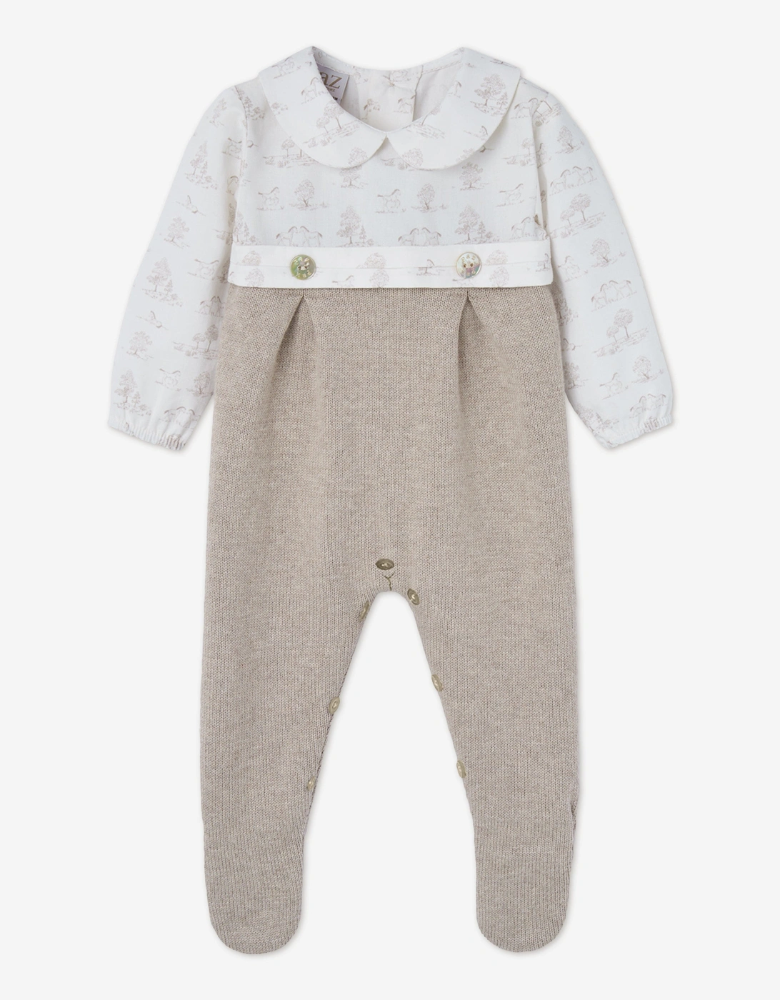 Baby Knitted Babygrow in Beige, 5 of 4