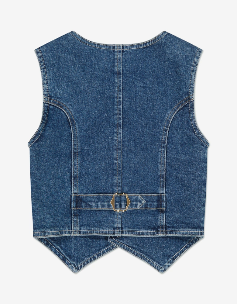 Girls Zizi Denim Waistocoat in Blue