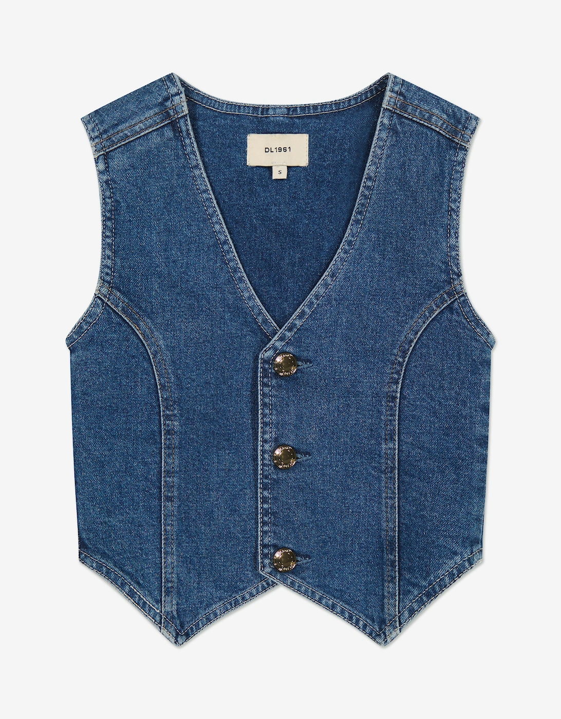 Girls Zizi Denim Waistocoat in Blue