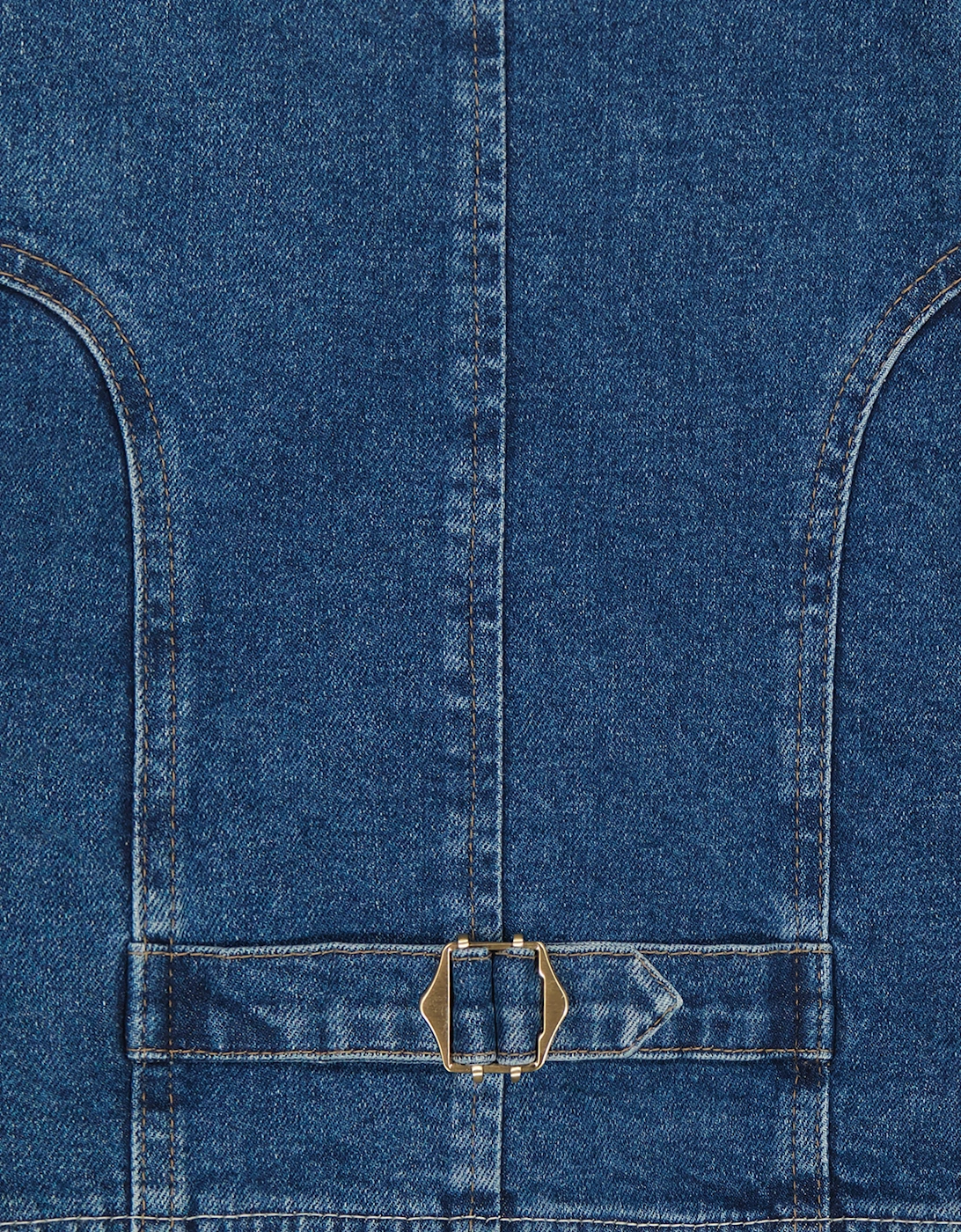 Girls Zizi Denim Waistocoat in Blue