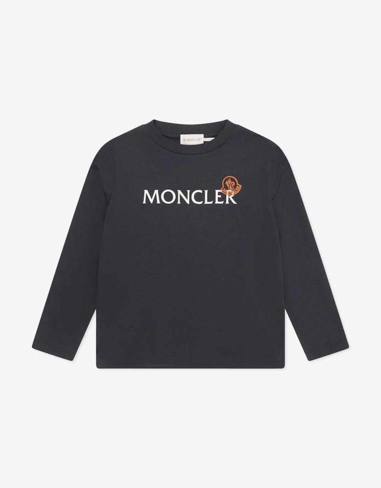 Enfant Boys Long Sleeve Logo T-Shirt in Navy