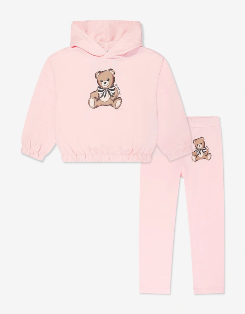 Girls Teddy Bear Legging Set in Pink