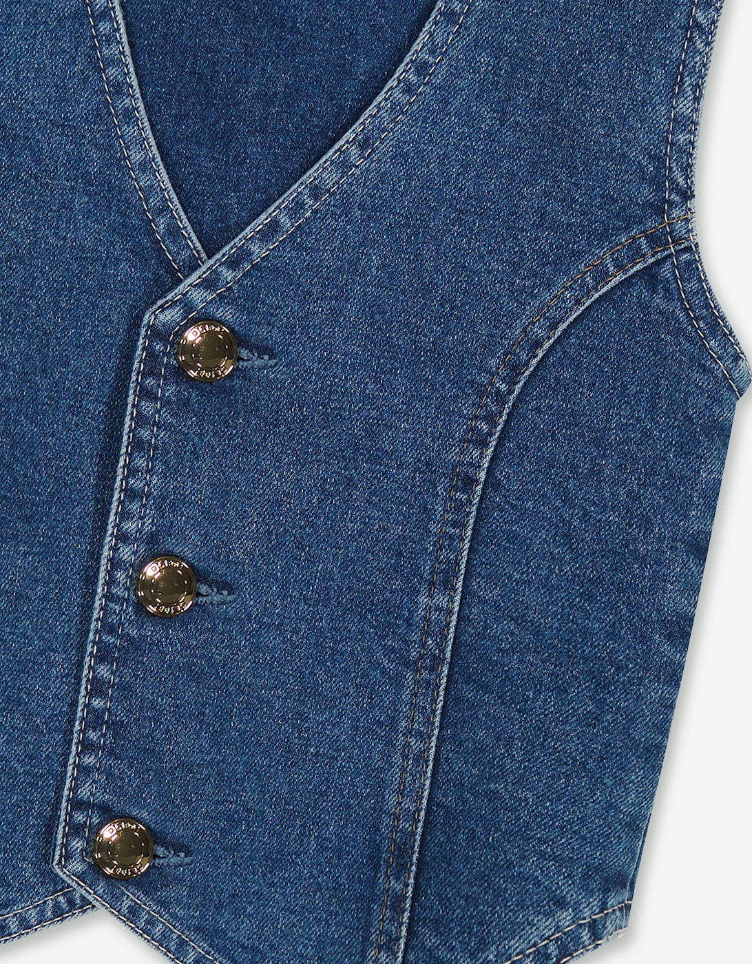 Girls Zizi Denim Waistocoat in Blue