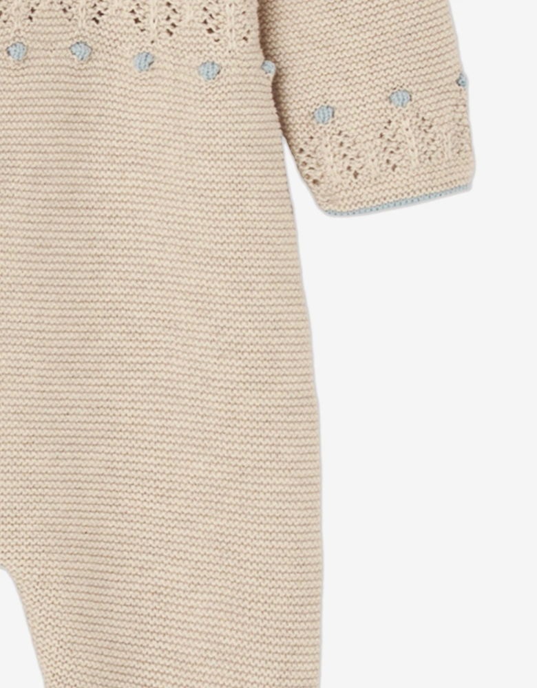 Baby Knitted Babygrow in Beige