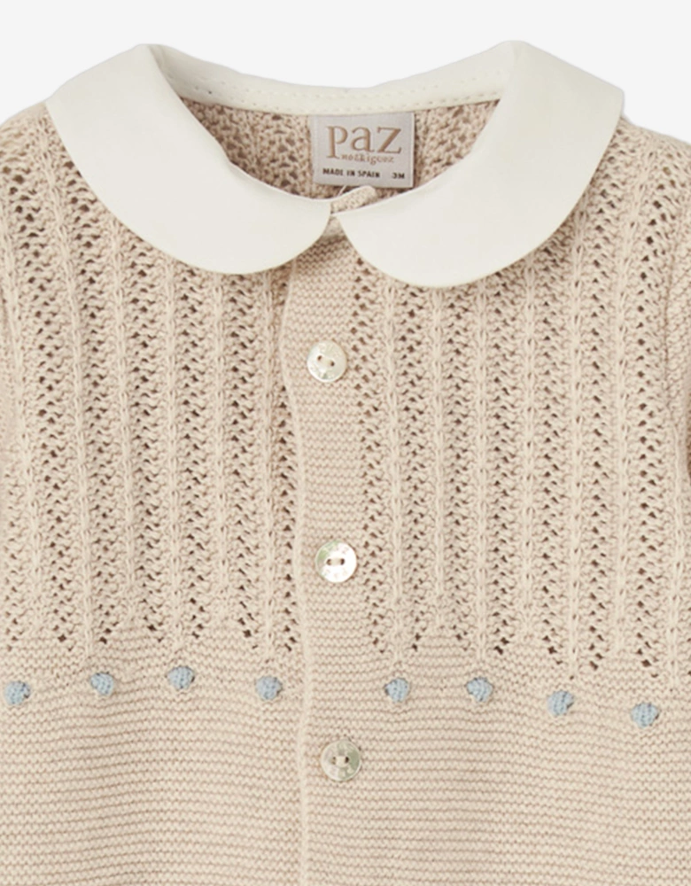 Baby Knitted Babygrow in Beige