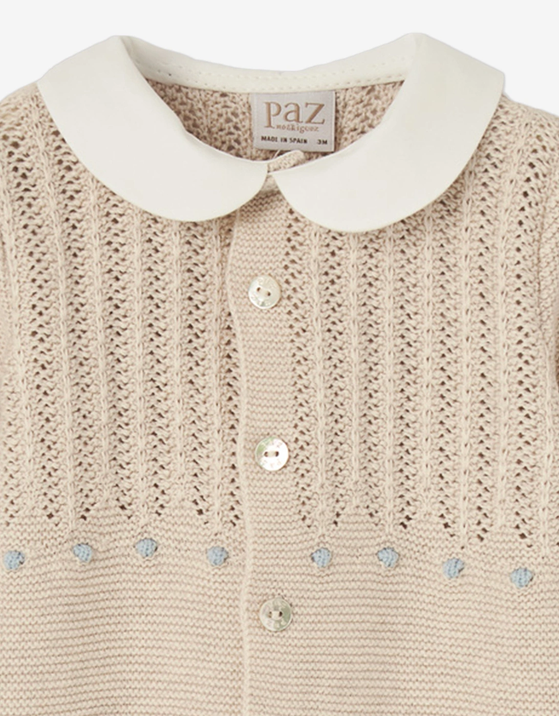 Baby Knitted Babygrow in Beige