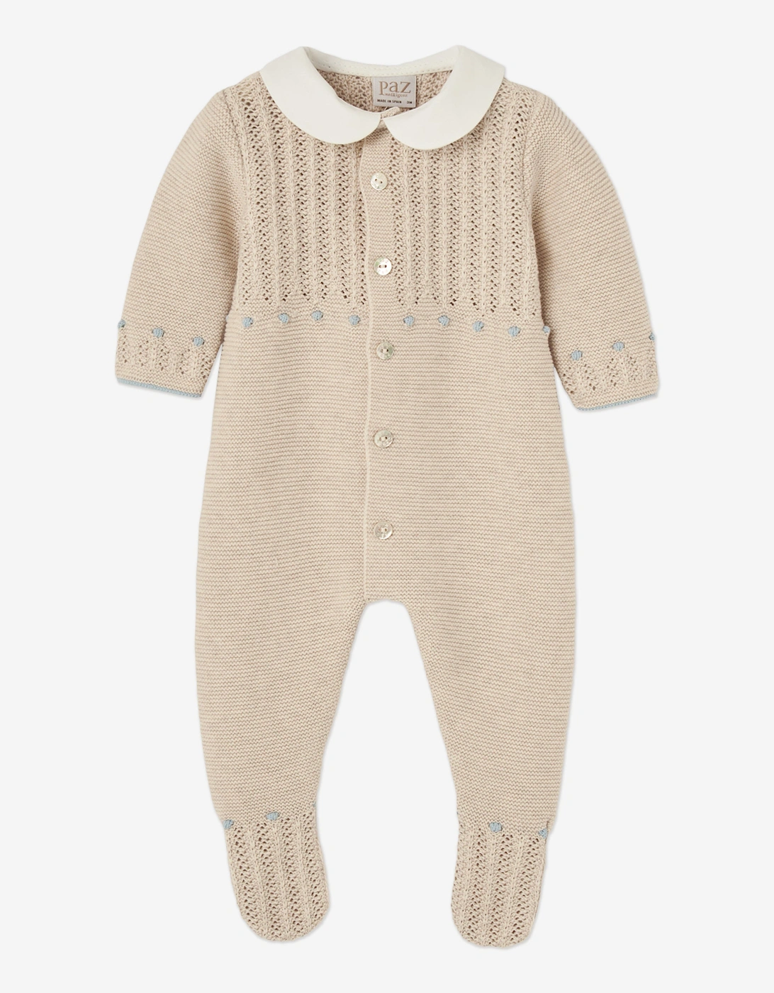 Baby Knitted Babygrow in Beige, 5 of 4