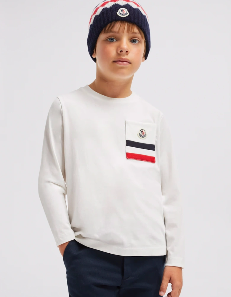 Enfant Boys Long Sleeve Logo T-Shirt in White