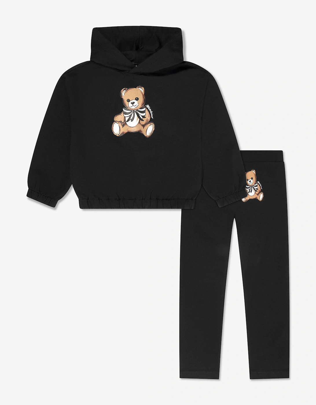 Girls Teddy Bear Legging Set in Black, 5 of 4