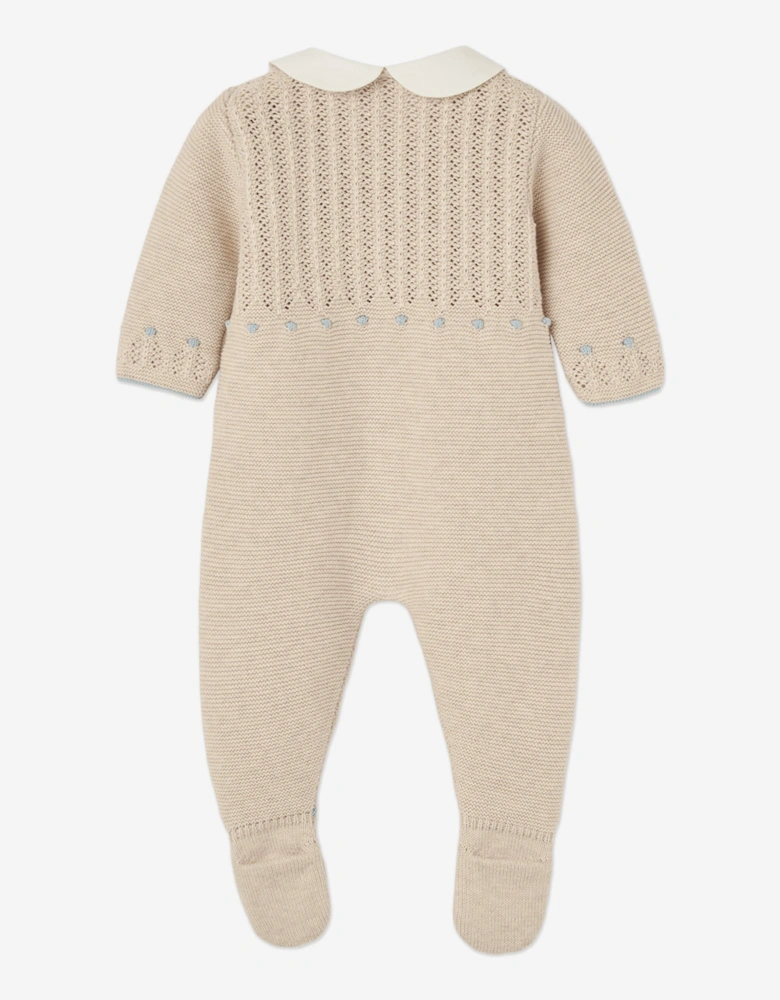 Baby Knitted Babygrow in Beige