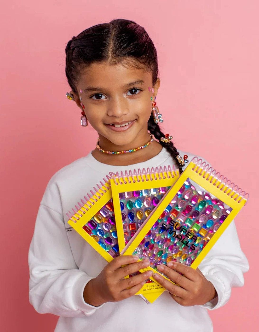 Girls Everyday Sparkle Page Jewel 4-Page Sticker Book in Black