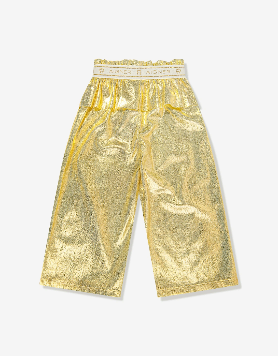 Girls Metallic Trousers in Gold