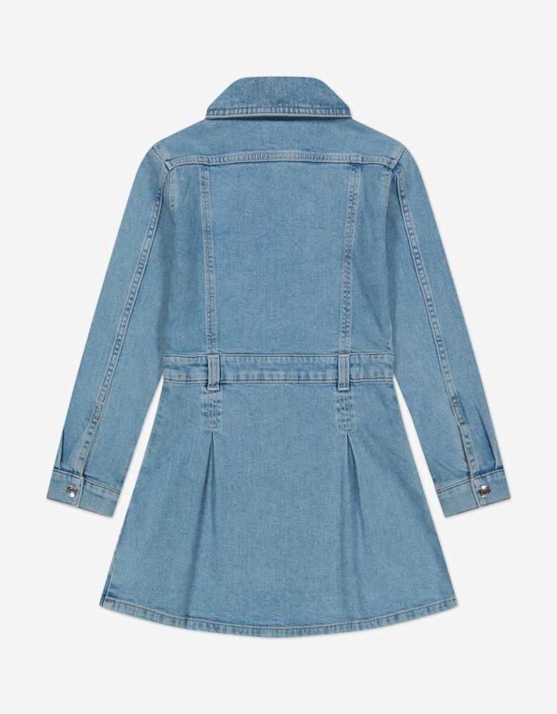 Girls Manning Denim Dress in Blue