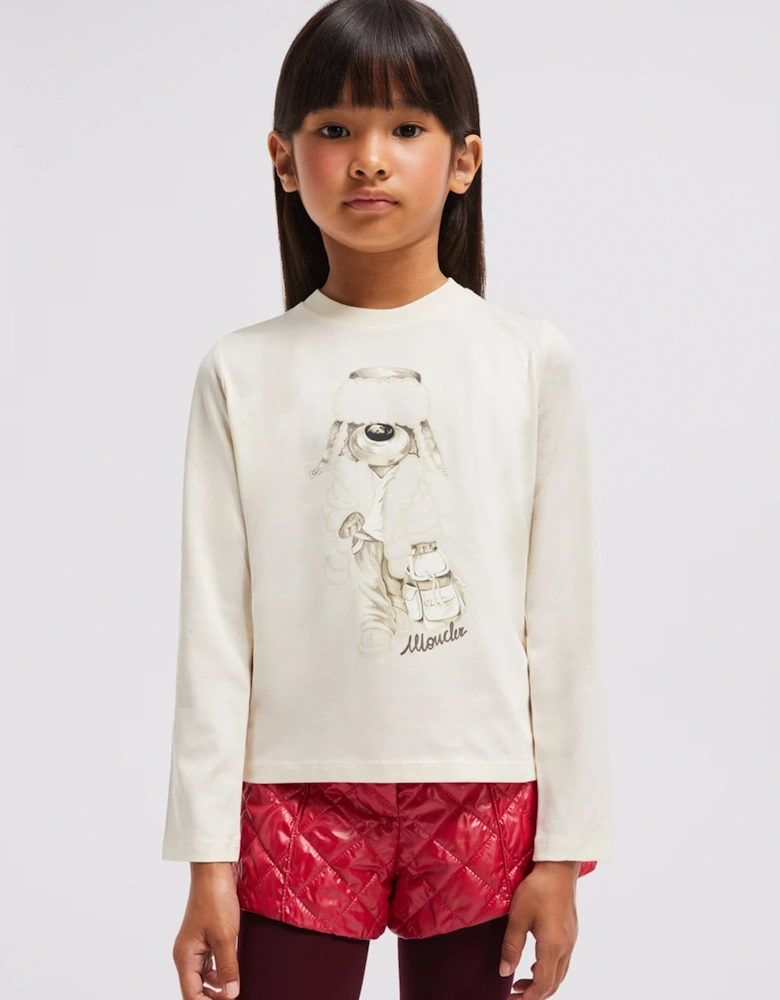 Enfant Girls Long Sleeve T-Shirt in Ivory