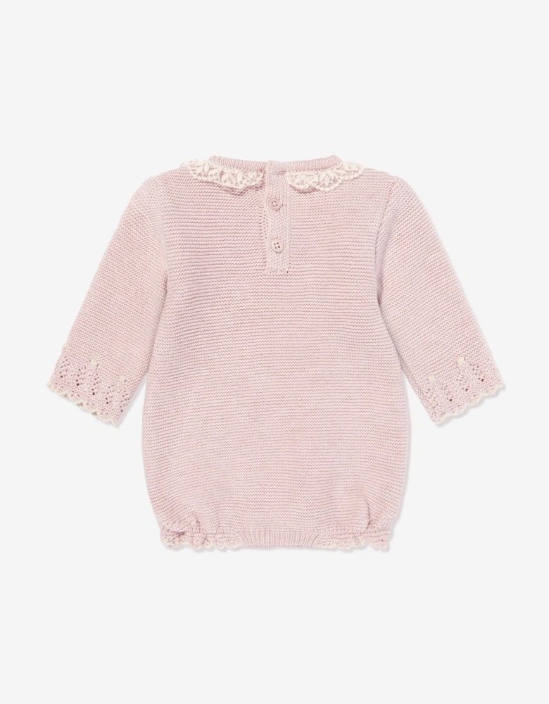 Baby Girls Knitted Romper in Pink