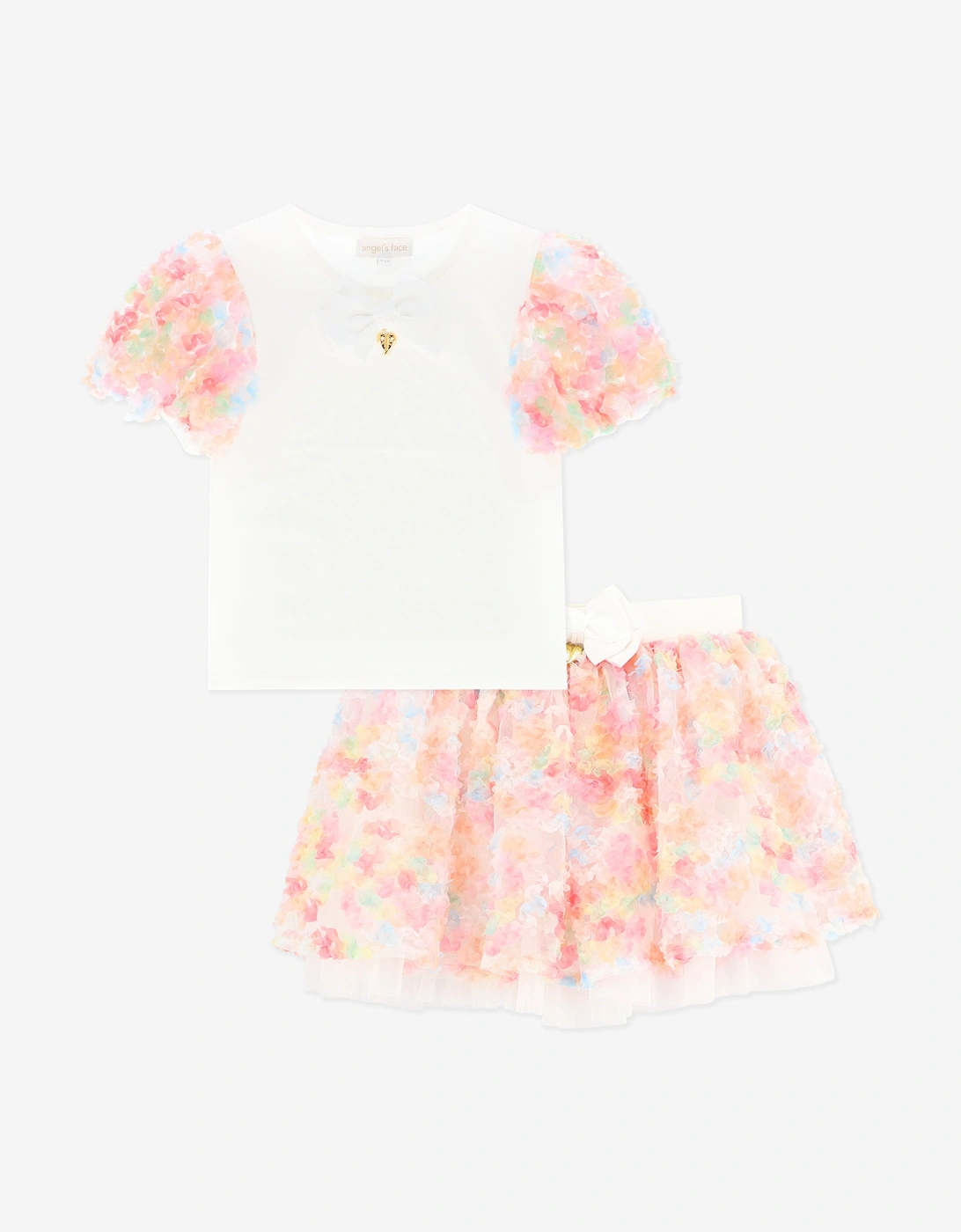 Angels Face Girls Confetti Top and Skirt Set in White, 6 of 5