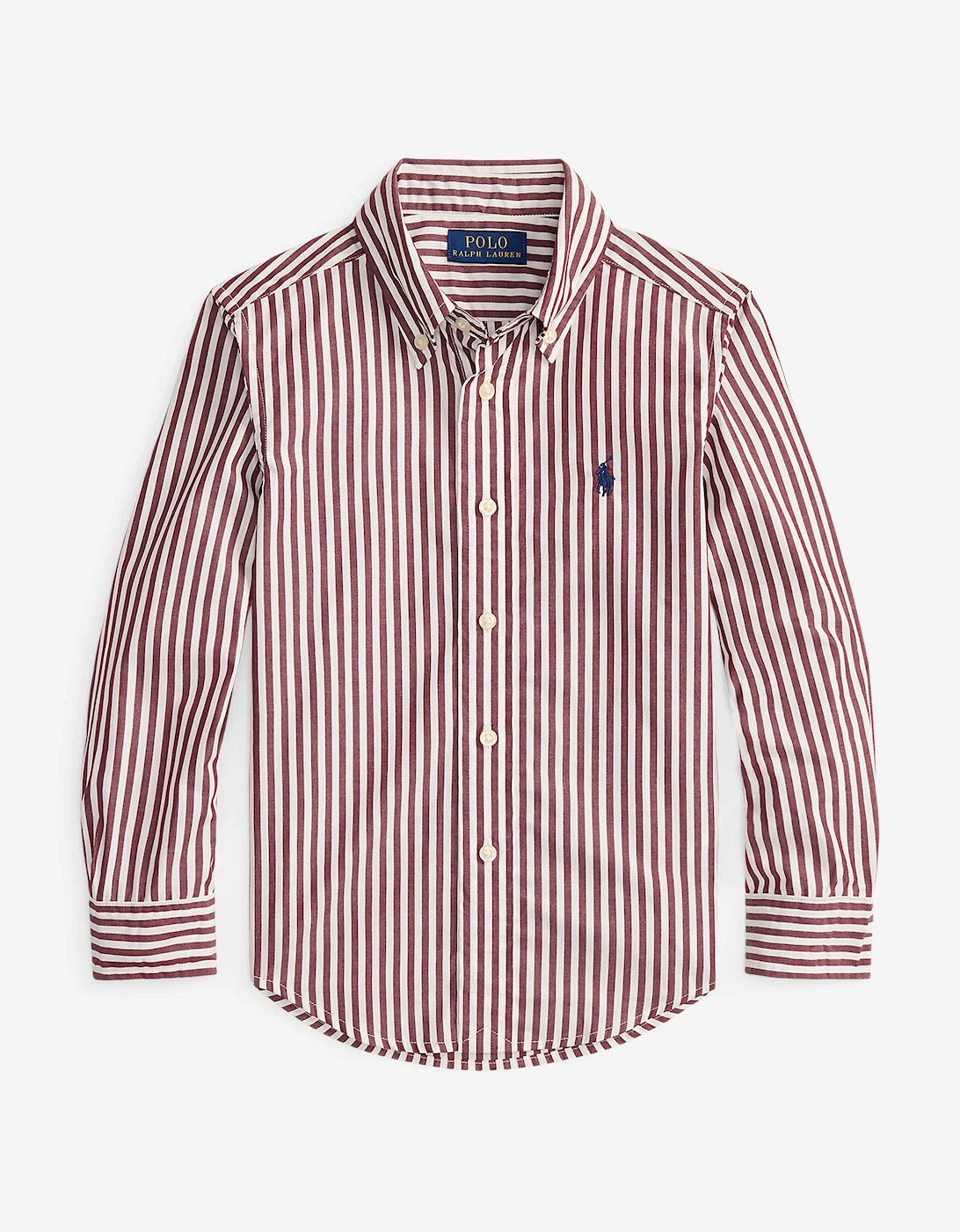Boys Striped Logo Shirt in Red, 6 of 5