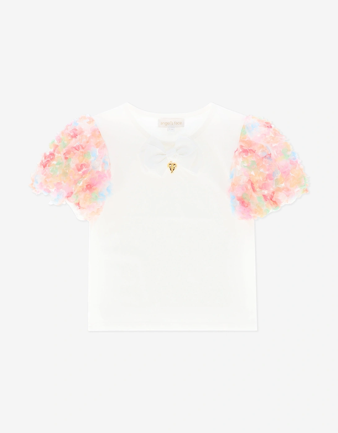 Angels Face Girls Confetti Top and Skirt Set in White