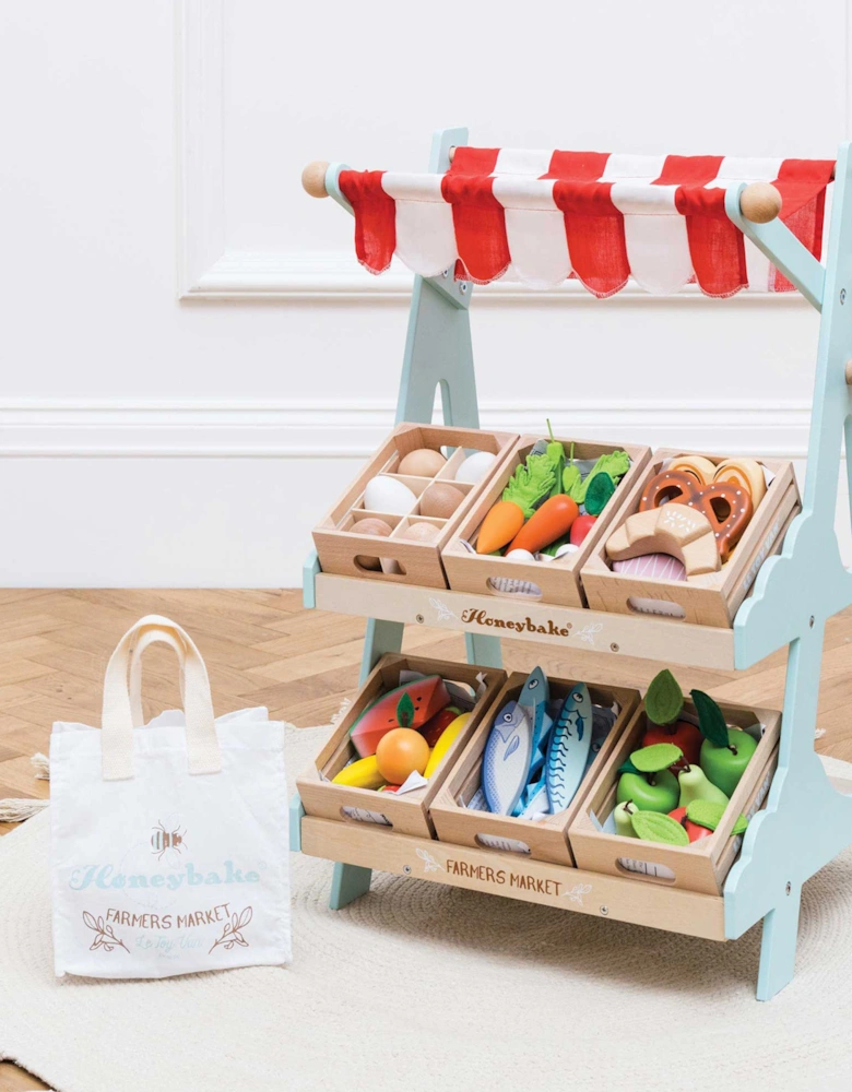 Wooden Market Stall and Fruit Food Crate (W:39.5 x D:38 x H:64cm)