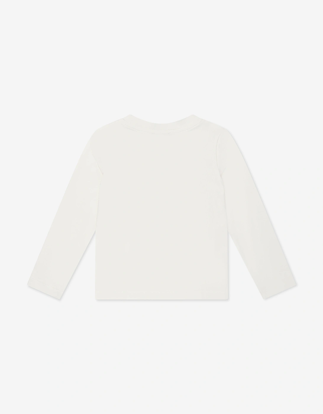 Girls Long Sleeve Teddy Bear T-Shirt in Ivory