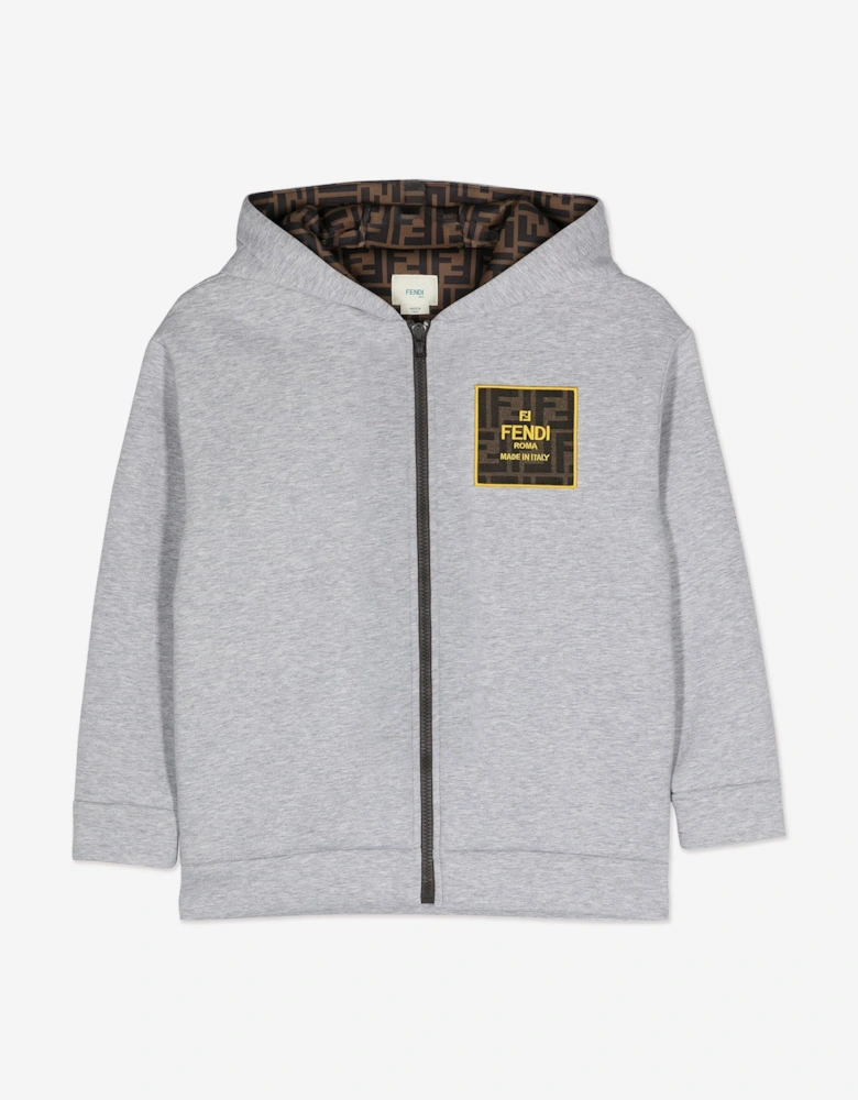 Kids FF Logo Zip Up Top in Grey