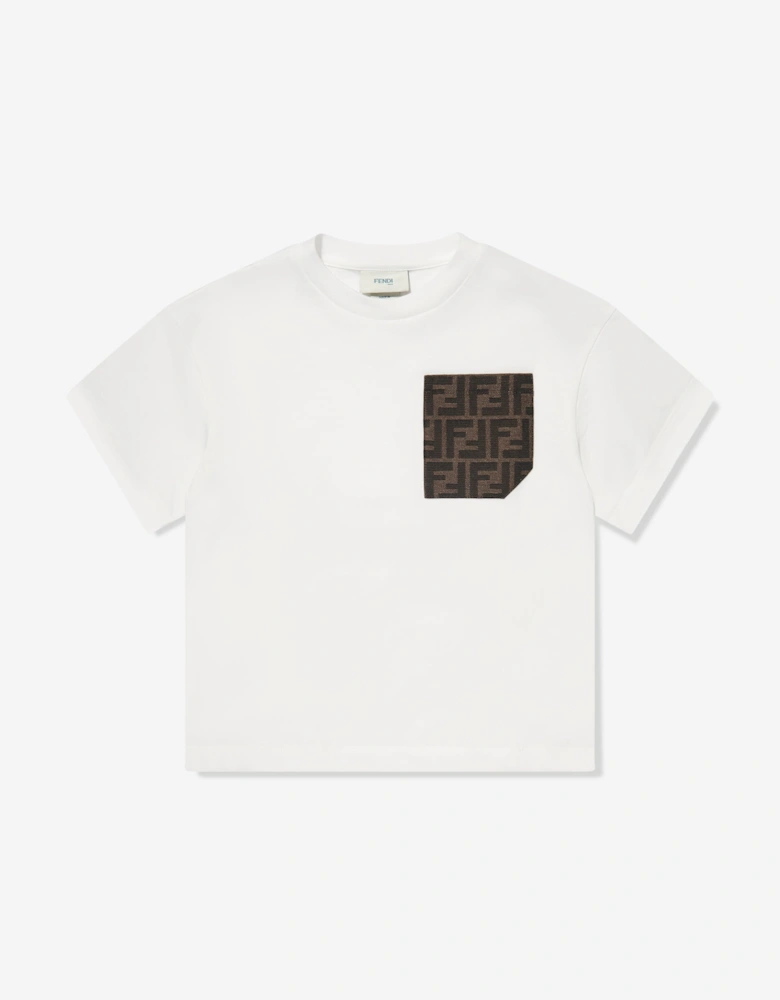 Kids Logo Pocket T-Shirt in White